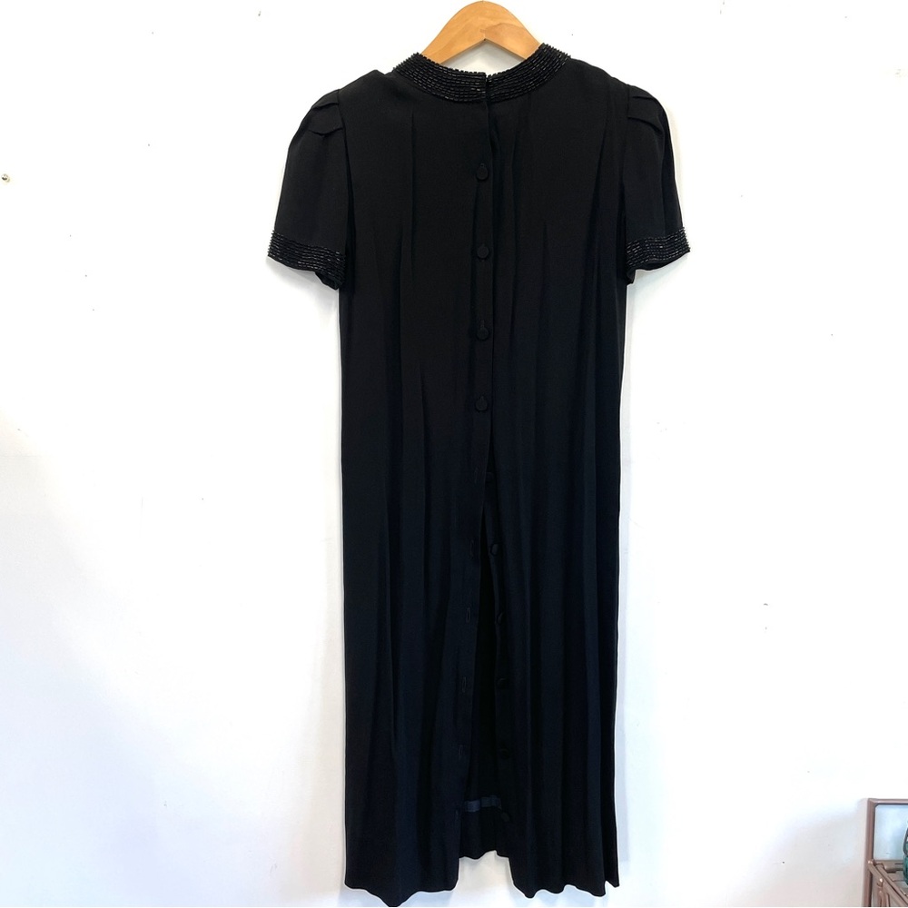 Cleo Petit Paris vintage button down beaded little black dress
